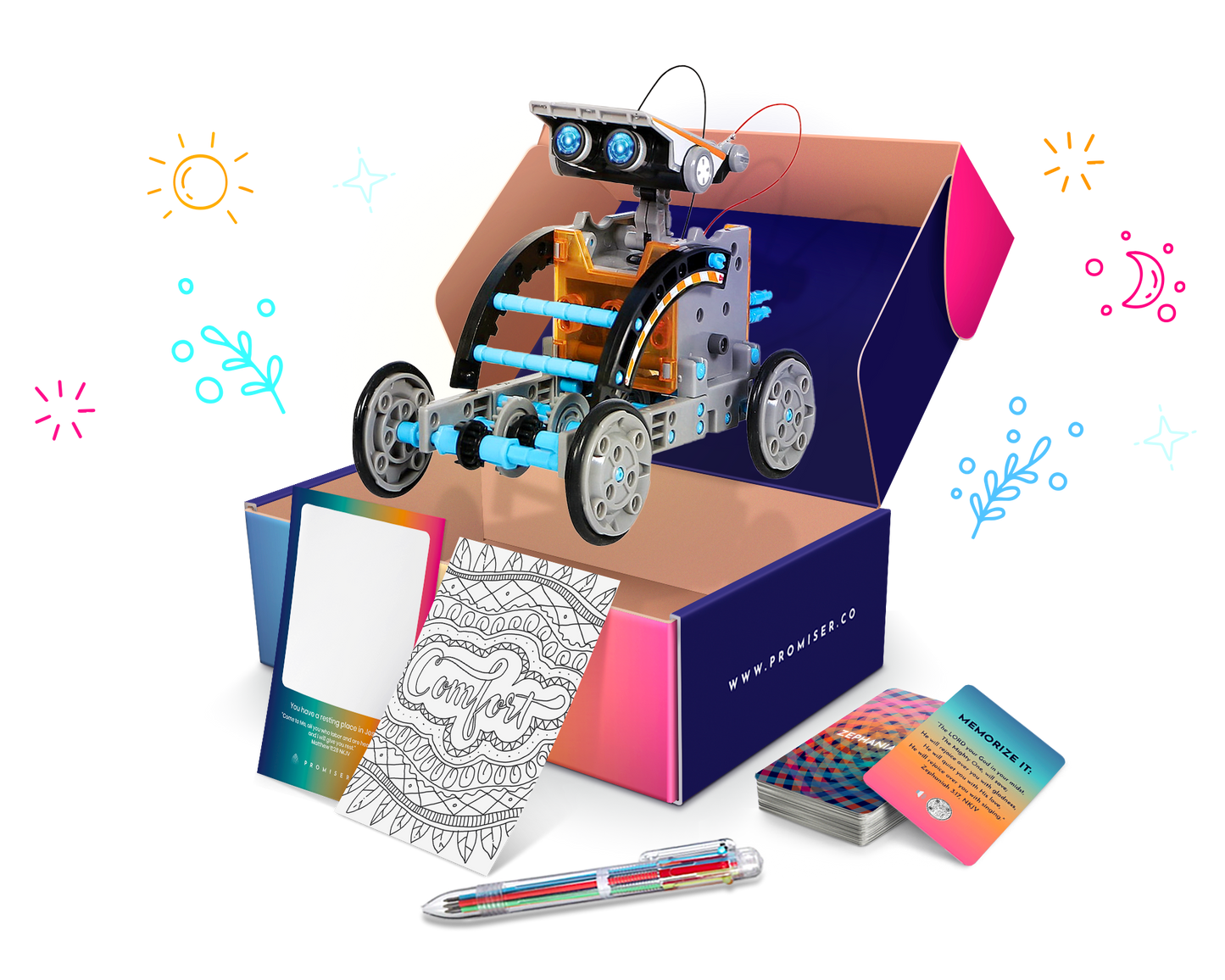 Robotics PromiseBox | Christian STEM Activity Box for Kids | Science Box | Engineering Box | Church Activity | Faith-based Learning | STEAM